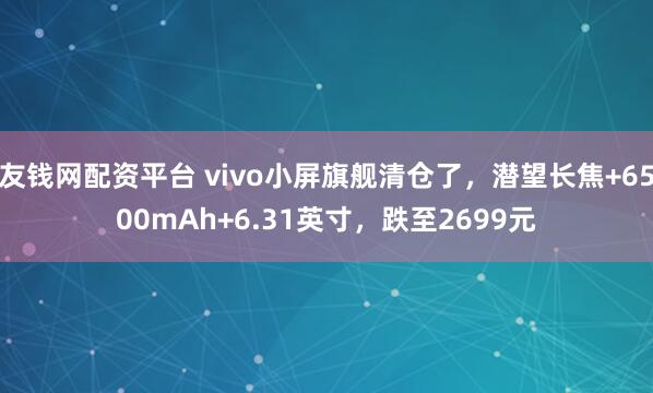 友钱网配资平台 vivo小屏旗舰清仓了，潜望长焦+6500mAh+6.31英寸，跌至2699元