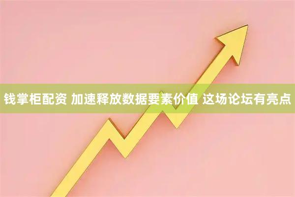 钱掌柜配资 加速释放数据要素价值 这场论坛有亮点